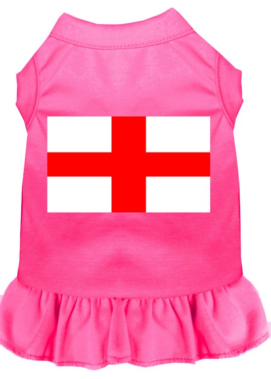 St Georges Cross Screen Print Dress Bright Pink XS